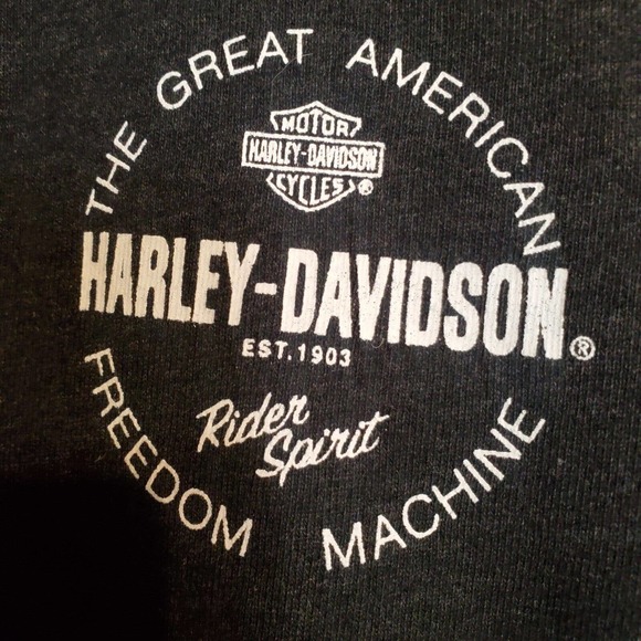 Official HARLEY DAVIDSON Womens Sweatshirt black Small American freedom machine - Picture 4 of 10